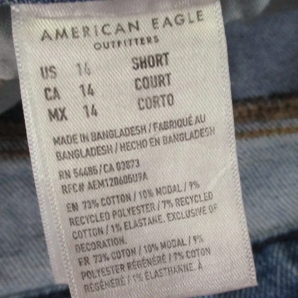 American Eagle Jeans Women 14 Short Light Wash Curvy Mom High Rise Stretch Denim - Picture 9 of 9